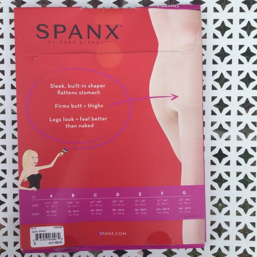 Spanx Size E Cocoa  Super Shaping Sheers Style 913 NWT